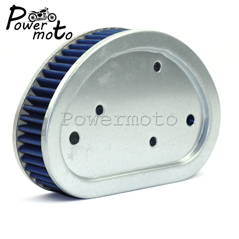 Blue Motorcycle High-Flow Air Filter Air Cleaner For Harley Dyna Fat Bob Super Street Glide Custom FXD FLD FXDB FXDC 2008-2015