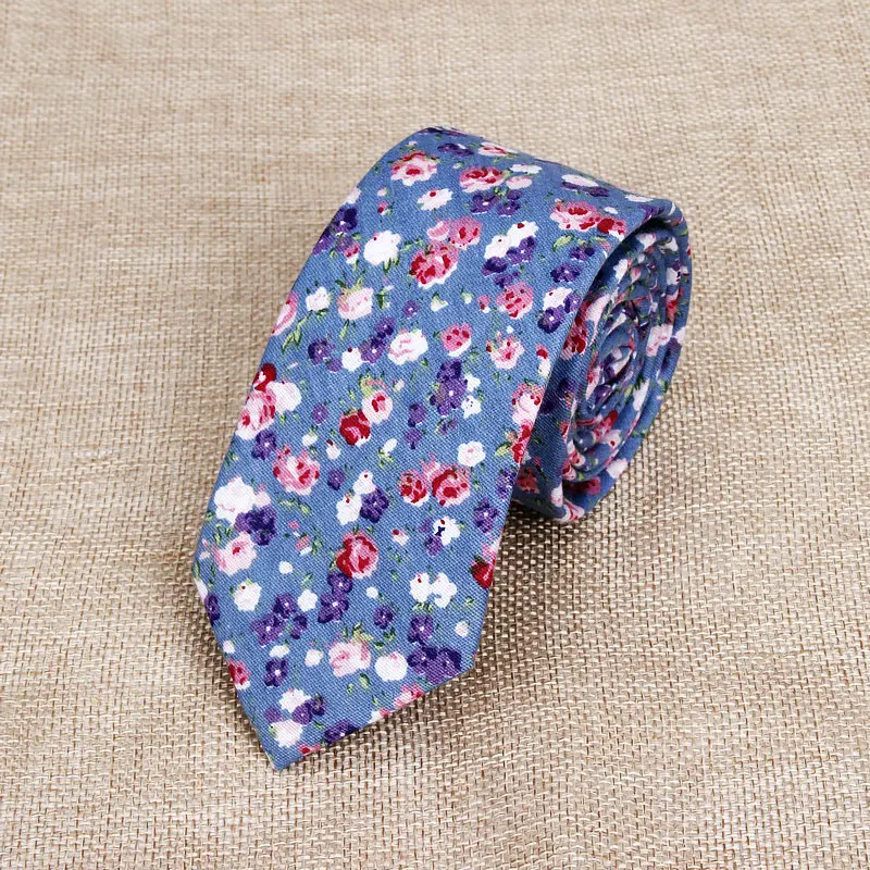 Hot New Sell Cotton Men\'s Colourful Casual Tie For Man Ties Narrow Kids  Necktie Slim Skinny Cravate Narrow Thick Neckties 6cm