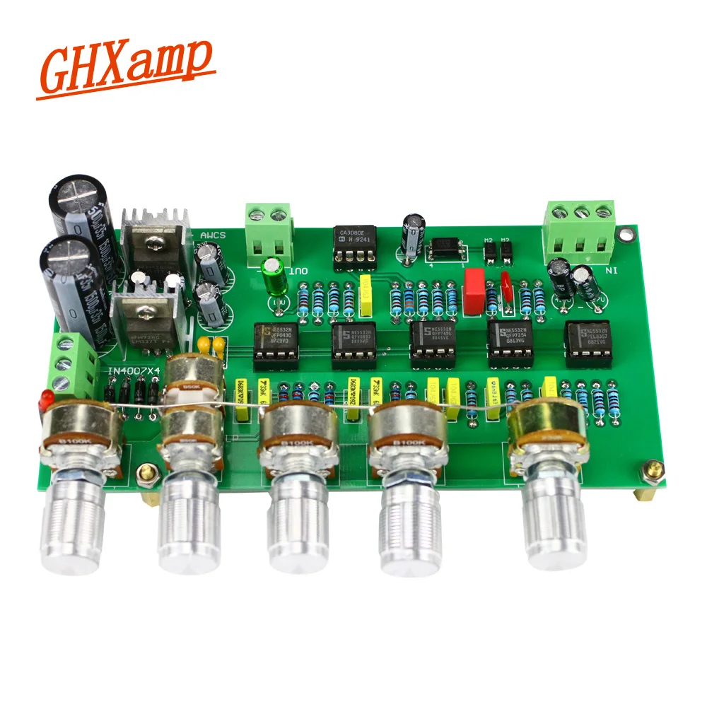 GHXAMP Subwoofer Preamplifier Filter Board TL072 Tone Low Pass AWCS Dynamic Equalization 5.1 Sub Amplifier Single-ended output