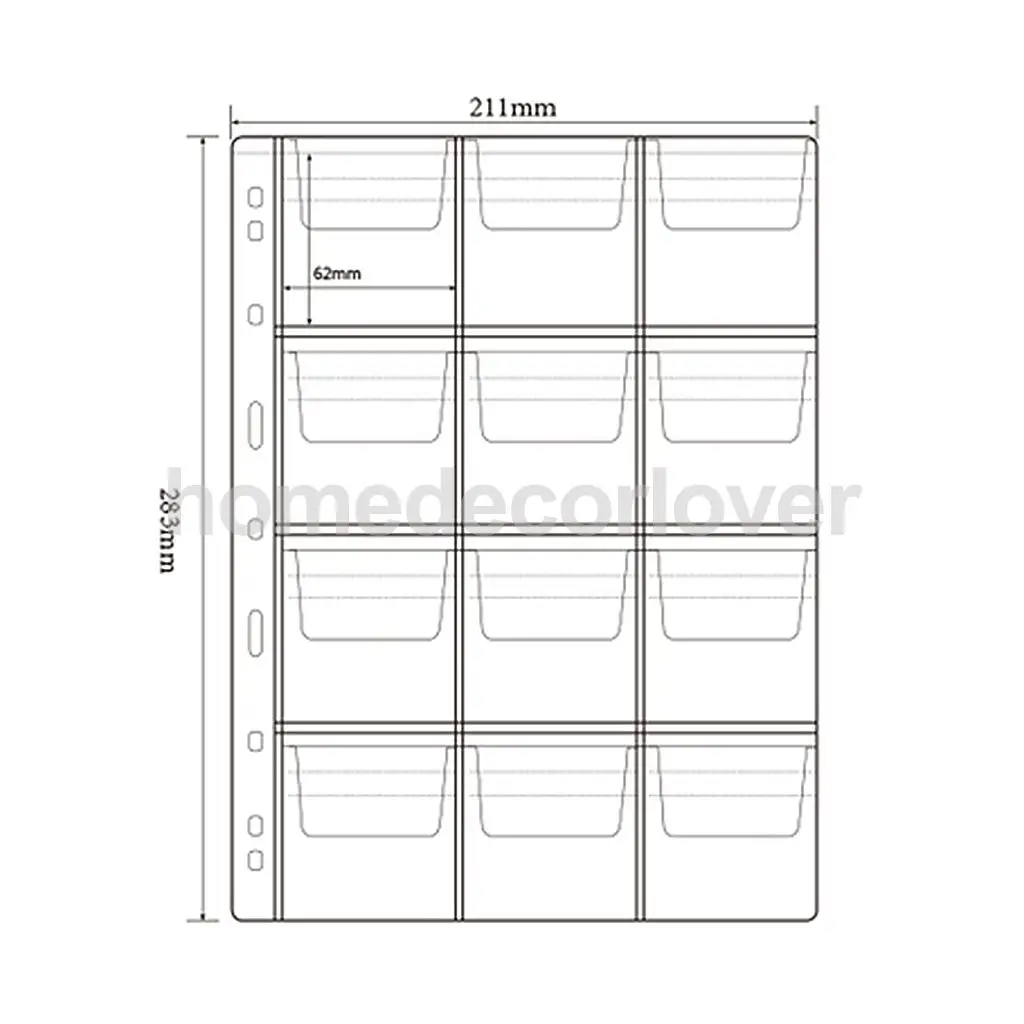 10Pc Clear 12 Pocket Lighthouse Coin Capsules Album Pages