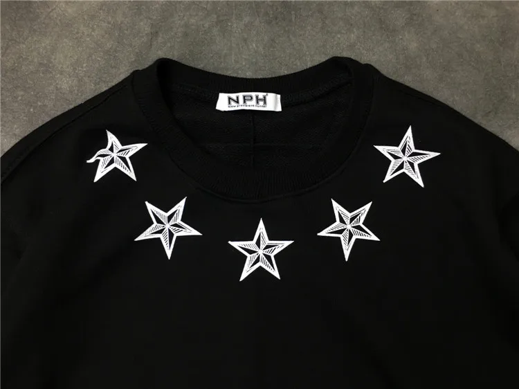 New  High Men 7 4 3D Star print gentleman Hoodies Hoody hooded Sweatshirts velvet Cotton Drake Thicken Fleece #d69