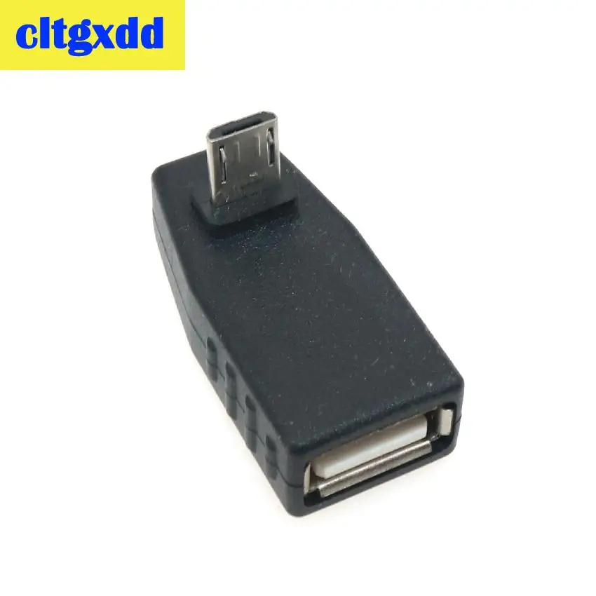 cltgxdd USB Female to Micro USB Male 90 Degree Down right Angle Left Angle UP OTG Adapter For Mobile phone MP3 Black Connector