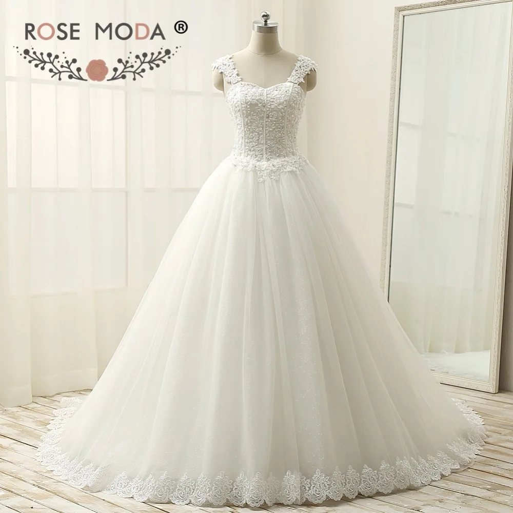 Rosa moda princesa laço vestido de casamento corset volta fotos reais