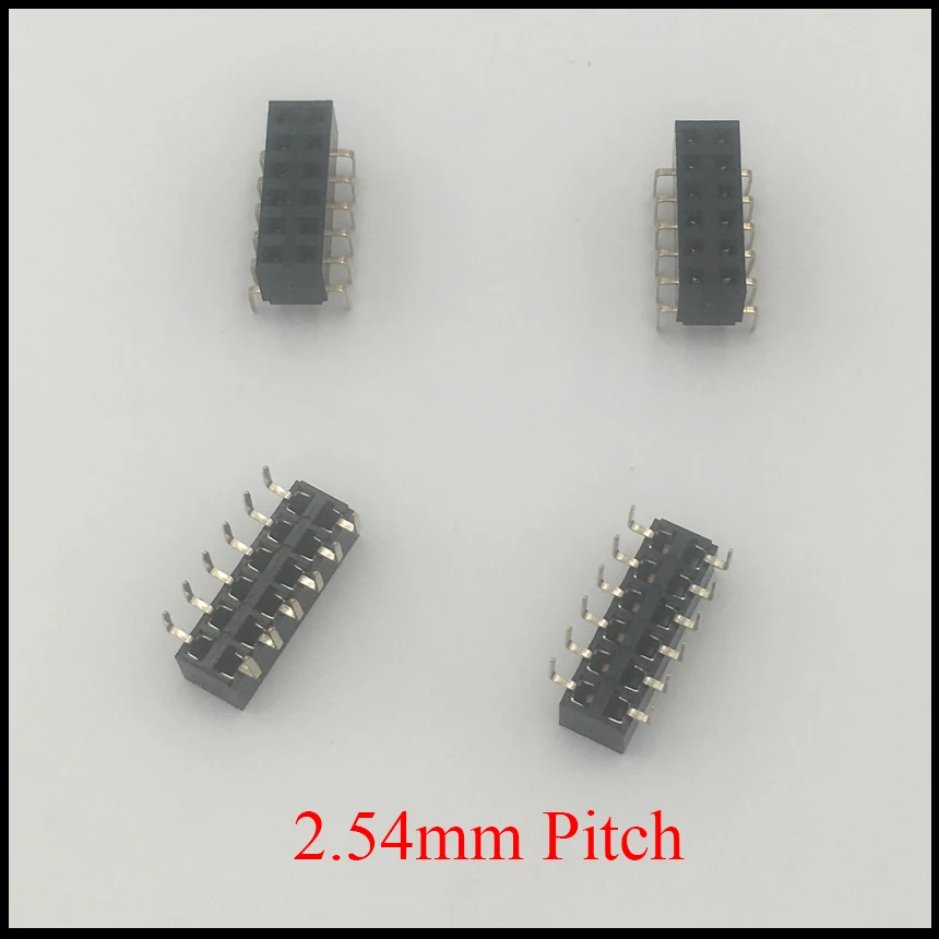 2*12 2x12 2*40 2x40 Pin 24P 80P 2.54mm Pitch 5mm Height U Type Female Socket Double Row Right Angle SMT Pin Header Strip