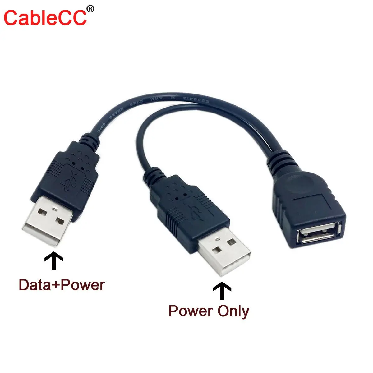 Cablecc Chenyang BK USB 2.0หญิงAถึงDualข้อมูลเสริมชายเสริมYสำหรับ2.5 "disk
