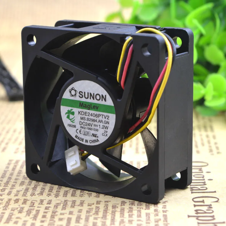 

AVC Kind shooting 60*60*25MM dc24V 1.2W 6CM KDE2406PTV2 3 wires silent frequency converter cooling fan