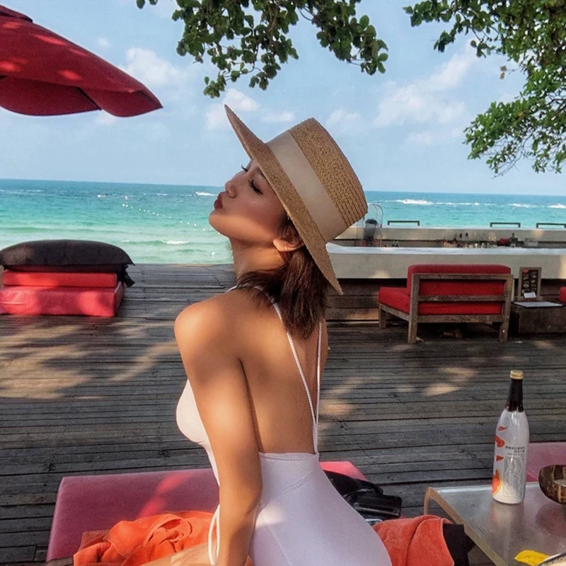 2019 Summer Women Wide Brim Straw Hat Fashion Chapeau Paille Lady Sun Hats Boater Wheat Panama Beach Hats Chapeu Feminino Caps