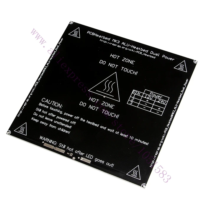 Black 214mmx214mm 2mm thickness MK3 Heat bed Aluminum Heat bed Dual Power 3D Printer RepRap MK3 Heated bed MK2B MK2A Hot bed
