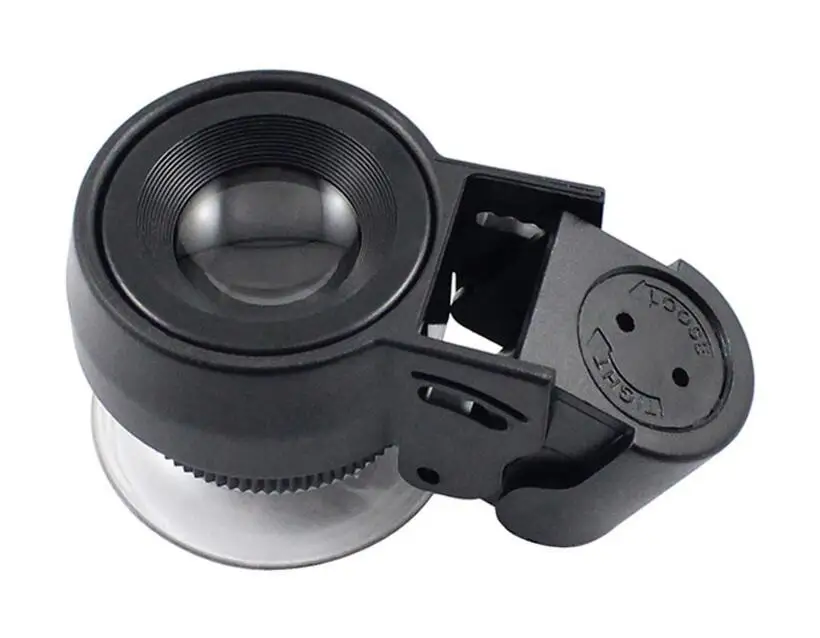 Imagem -02 - Vezes 21 mm Foco Led Iluminado Ajustável Lupa 45x Bolso Lupa Mini Plástico Jóias Selo de Leitura Vidro 45