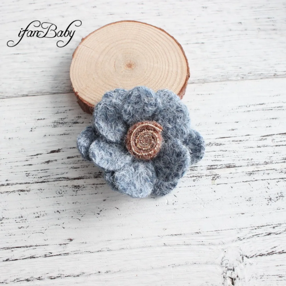 Flat back Soft warmer wool flowers with Lollipop in center perfect for DIY hair flowers headband hair accessories felt flower