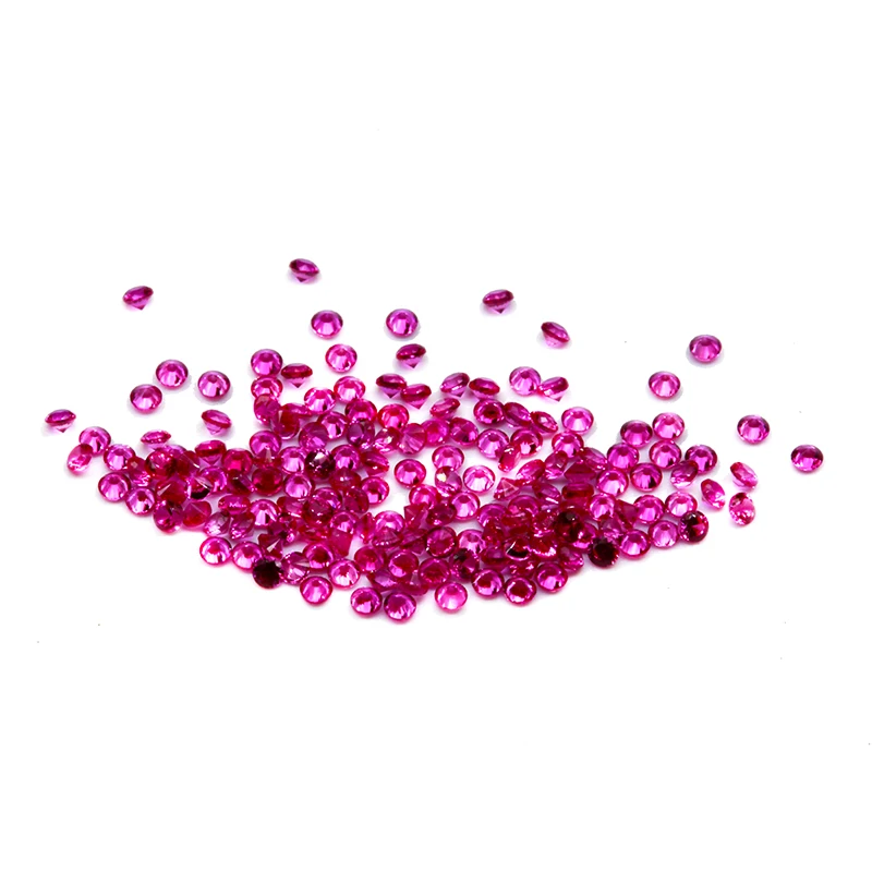 2.1mm to 3mm  5# red color artificial ruby round shape  corundum for jewelry making