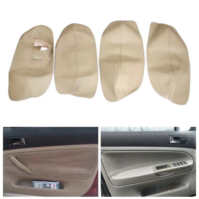 LHD Microfiber Leather Door Panel Armrest Cover Dust-proof Guards Protective Trim For VW Passat B5 1998 - 2002 2003 2004 2005