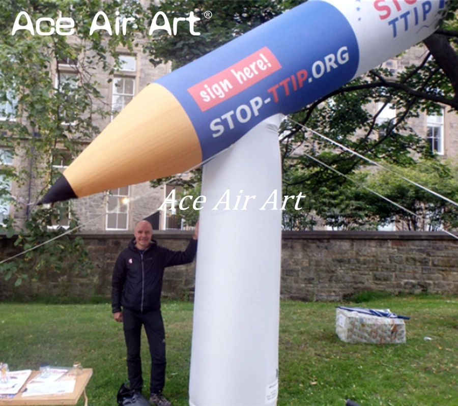 Customized Logo Giant Inflatable Standing Advertising Pencil Model  for Event Advertising Offered by Ace Air Art