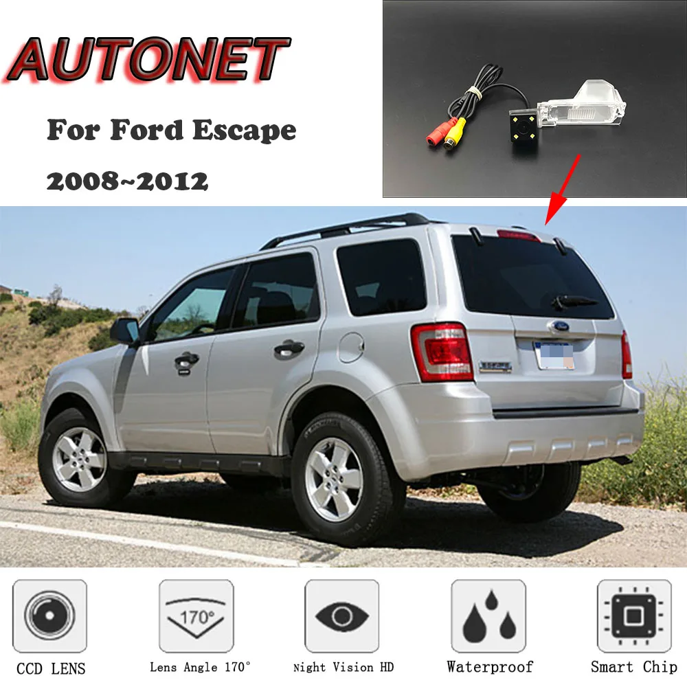 AUTONET HD Night Vision Backup Rear View camera For Ford Escape 2008~2012 CCD/license plate Camera or Bracket