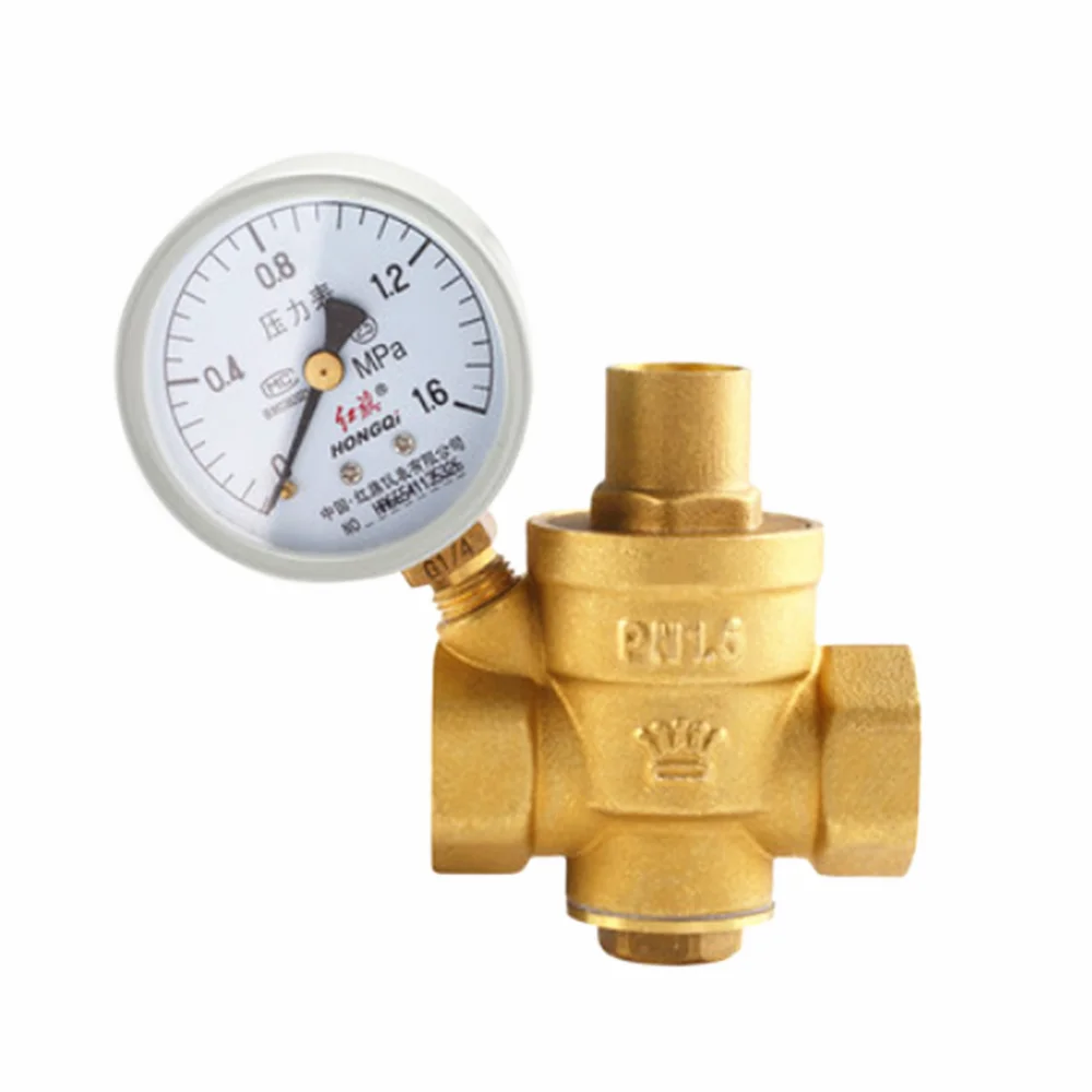 

DN15 DN25 1/2" 3/4" Brass Water Pressure Reducing Maintaining Valves Regulator Mayitr Adjustable Relief Valves With Gauge Meter