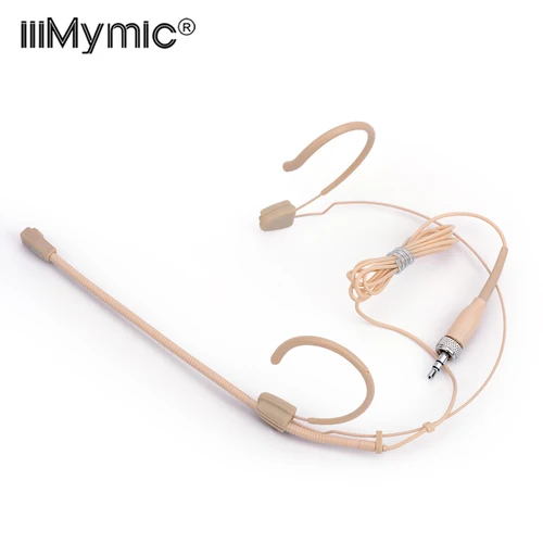 Imagen 1 del producto Micrófono condensador profesional Beige, micrófono unidireccional para sistema inalámbrico Sennheiser, micrófono con conector de tornillo de 3,5mm