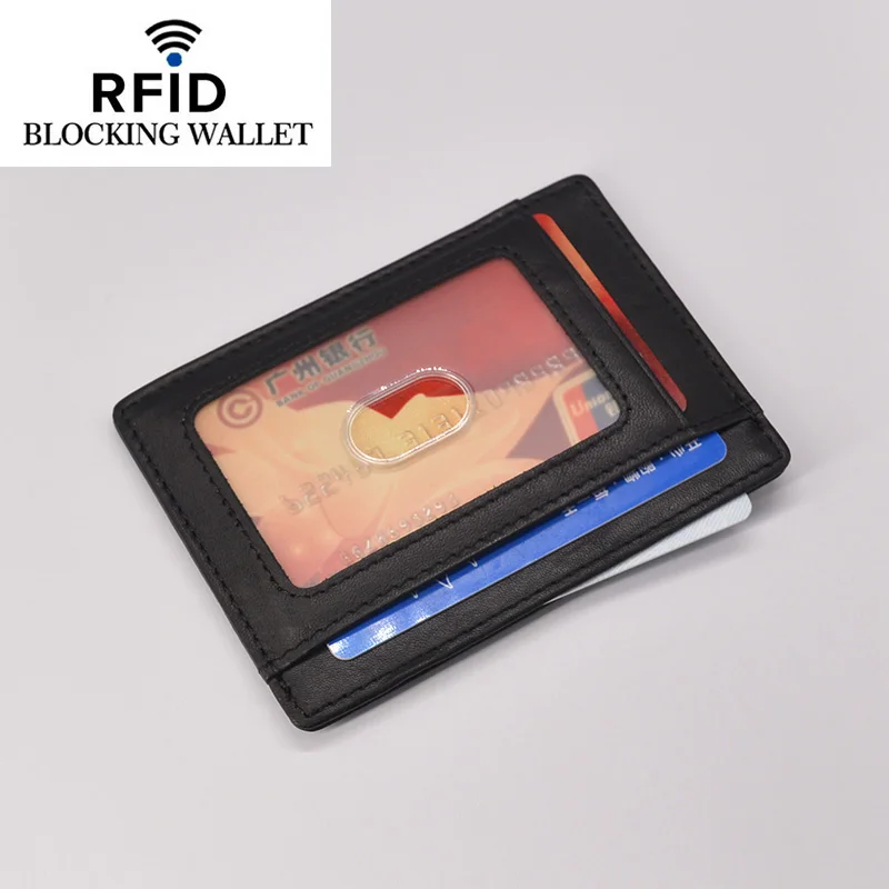 Leather Credit Card Case Rfid Blocking Wallet for Credit Cards Vintage Card Organizer anti Rfid Card Protection Cardholder