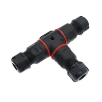 Conector impermeable IP68 en forma de T, 3 pines, 250V, 24A, conector de manga de glándula de Cable, conector impermeable de conexión rápida