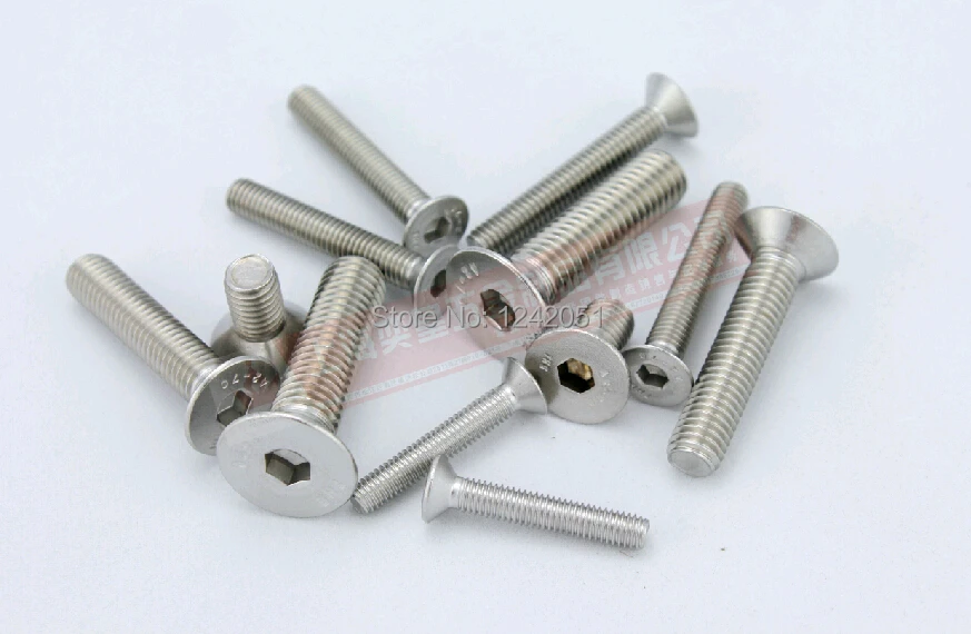 

100pcs Metric M4*12mm Stainless Steel Flat Countersunk Head Hex Socket Cap Screw Bolt