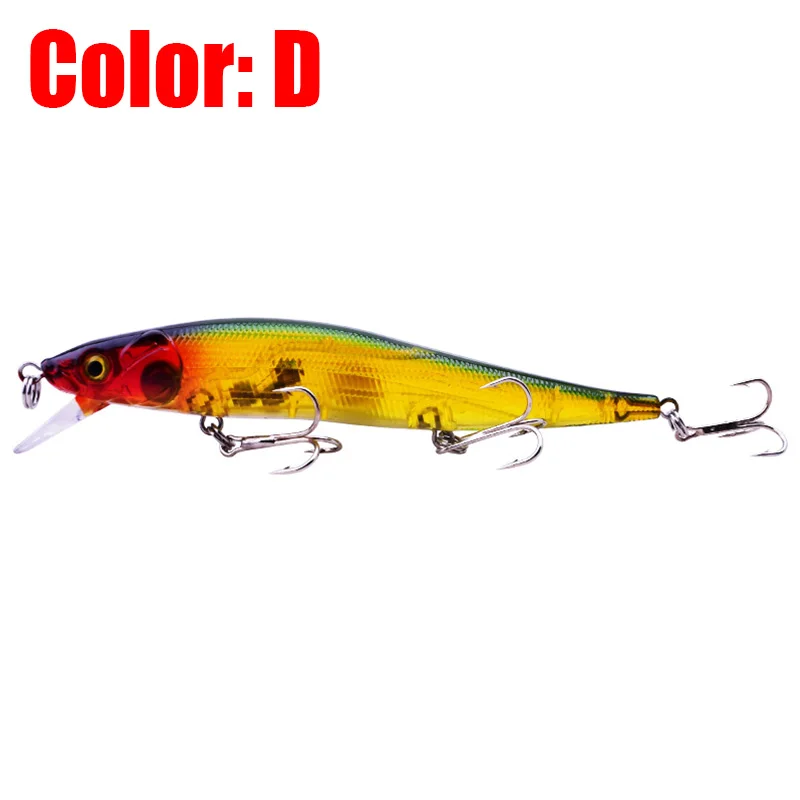 Señuelos de Pesca Minnow Wobblers, cebos flotantes de 11,5 cm y 13,5g, aparejos con ojos 3D Isca Bass, cebo duro Artificial para buceo, 1,5 M, 1 ud.