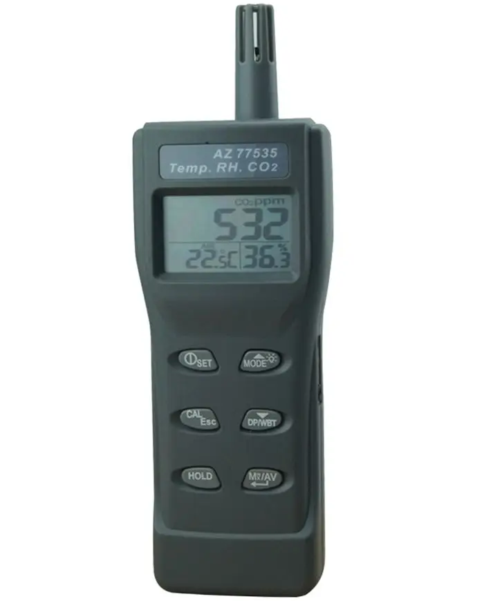 

AZ77535 carbon dioxide gas detector CO2 analyzers temperature and humidity measurement