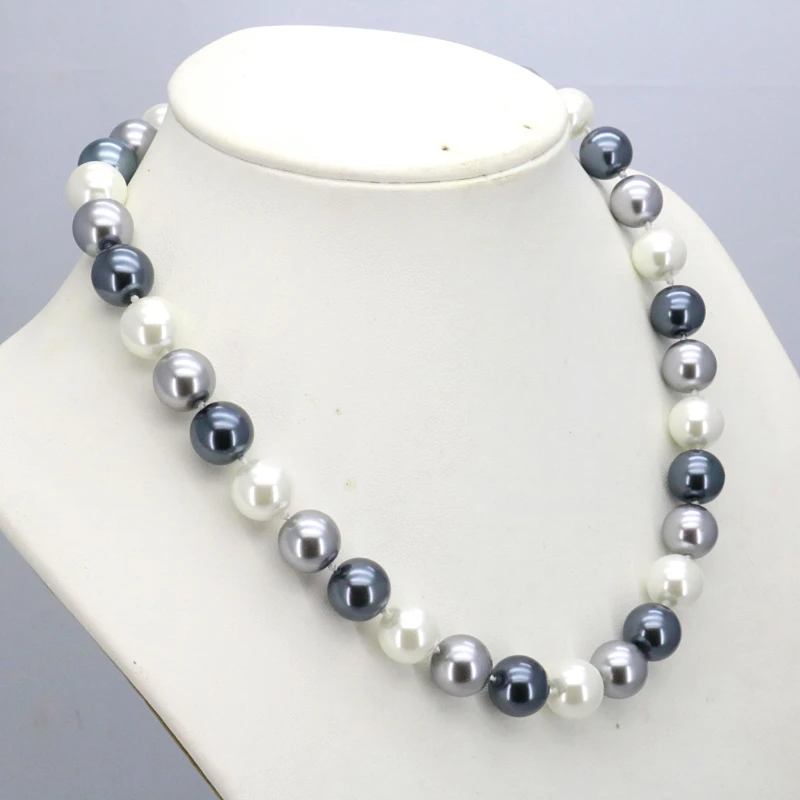 Multicolor glass pearl necklace set 12mm necklace 18\