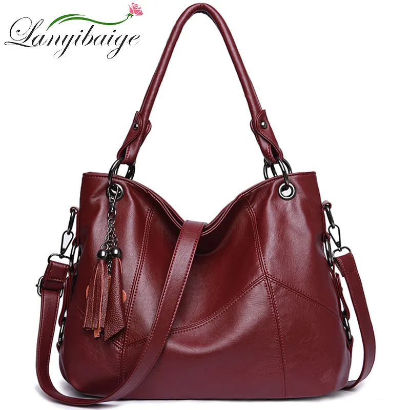 Women Leather Handbags Designer Tassel Crossbody Bags For Women Luxury Brand Shoulder Bags Sac A Main Female Messenger Bag New