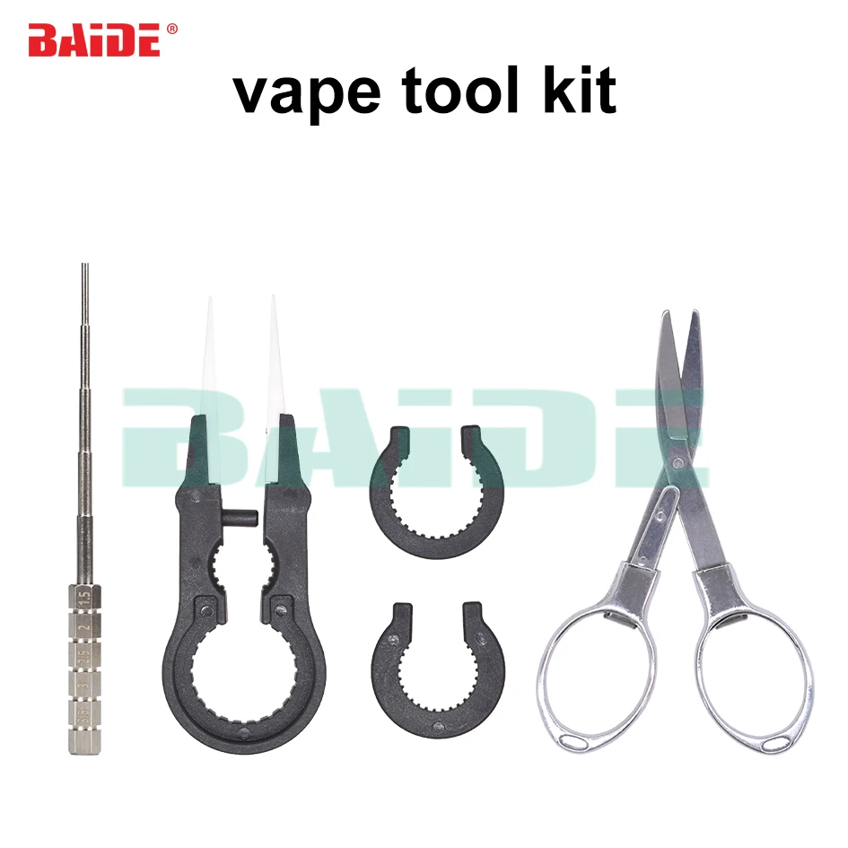 

Vape Tool Kit Must Have Tools for Vaper Mini Cutter Ceramic Tweezers Coil Jig for Electronic Cigarette Users 25set/lot