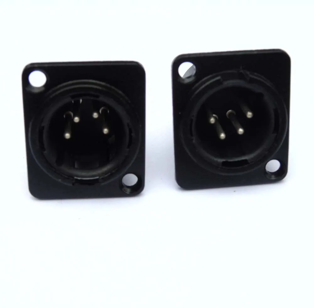 wholesale high quality 80PCS/lot NC4MD-L-B-1 XLR 4-Pin Male Chassis Panel Mount/Black Case Silver Contacts