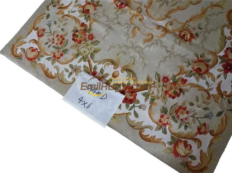 Finest Aubusson Area Rug Pure Silk Retro French Country Fabulous Treasure(3682)  4' X 6'  Sp420d gc8aubsilk