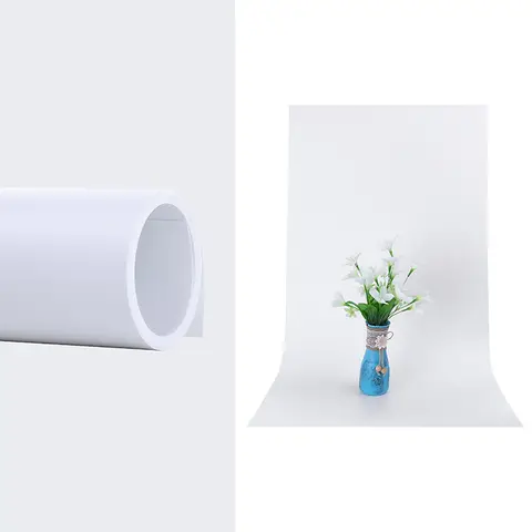 55*120cm 솔리드 매트 PVC 주름 방지 방수 흰색 사진 배경 사진 주제 촬영을위한 배경