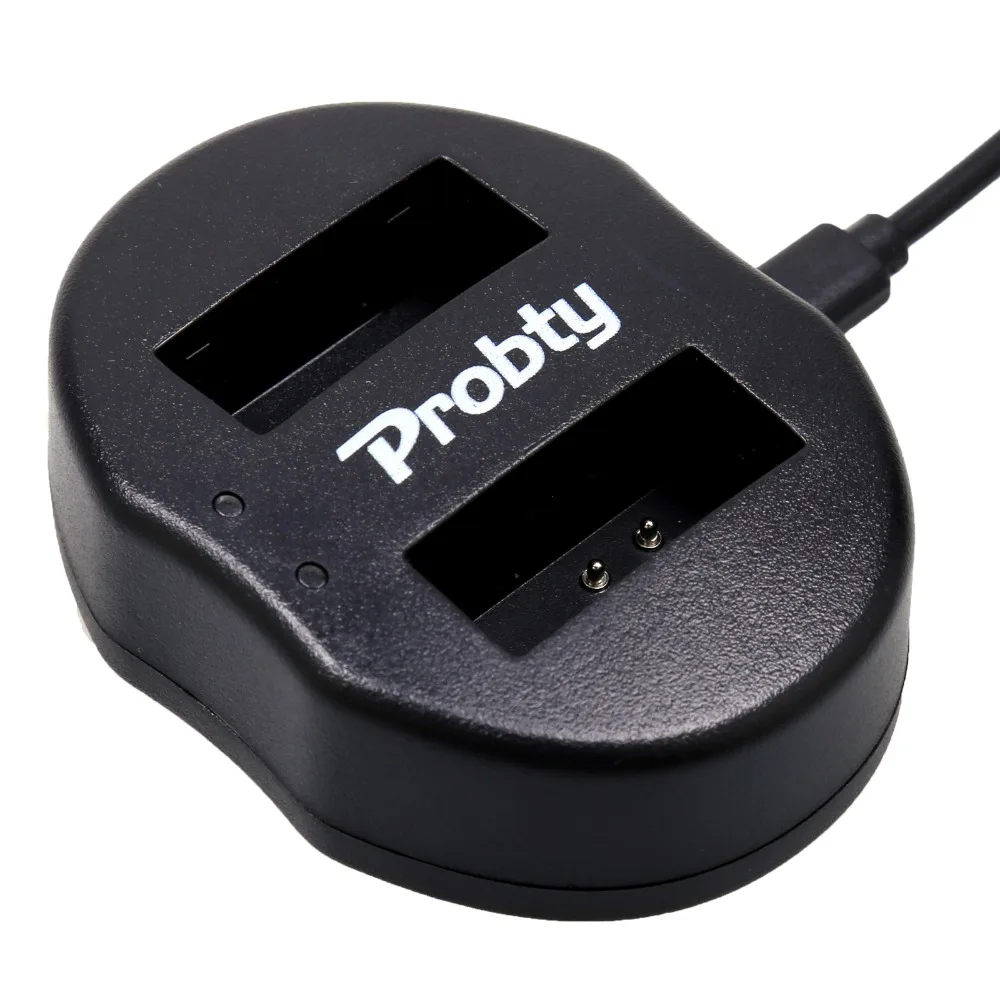 Зарядное устройство PROBTY для двух аккумуляторов Canon M 100D Kiss X7 Rebel SL1 EOS M10, 2 шт.