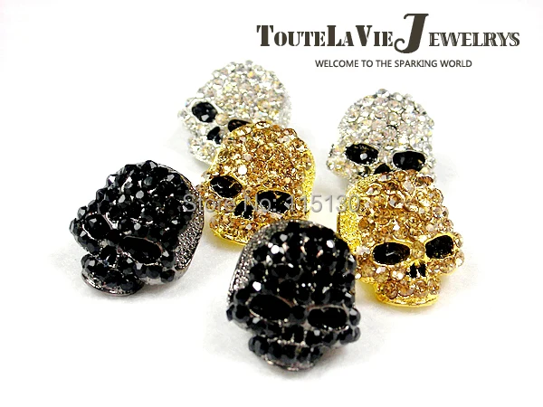 Brand Skull Rings for Men Rock Punk Unisex Crystal Black/Gold Color Biker Ring Male Fashion Jewelry Wholesale image 6