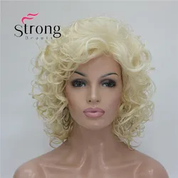 StrongBeauty-Perruque synthétique blonde courte et épaisse, super bouclée