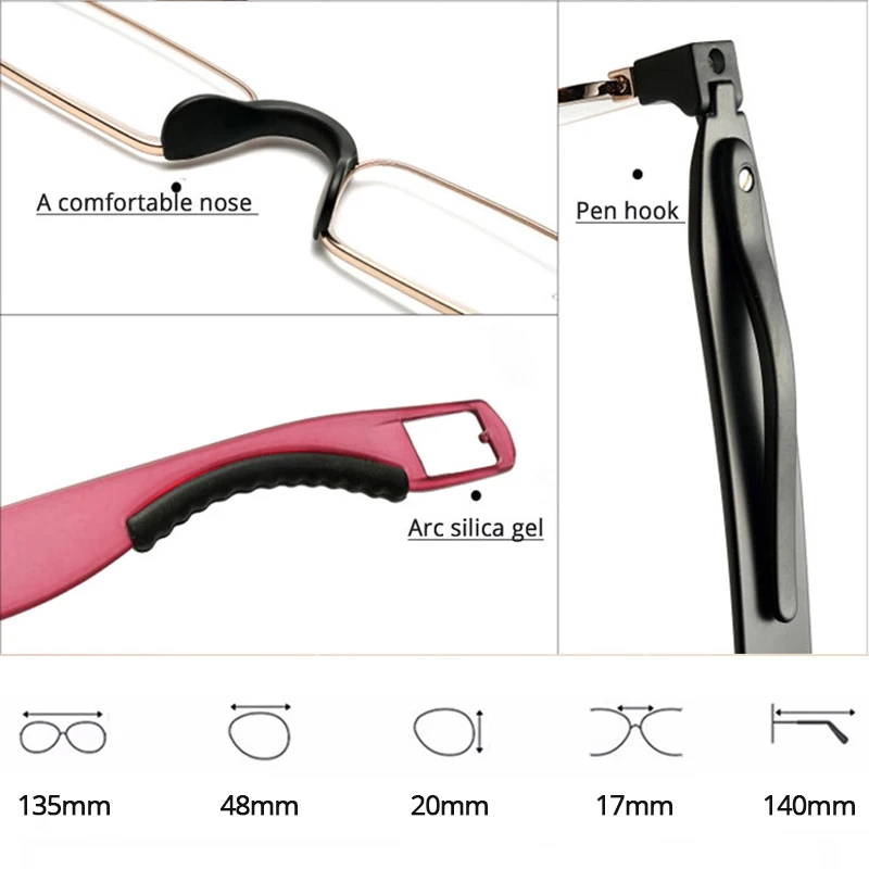 Guanhao Aniti Bue Light Ray Folding Reading Glasses Men Women Rotating Diopter Optical Computer Glasses Spectacles Oculos 1.5