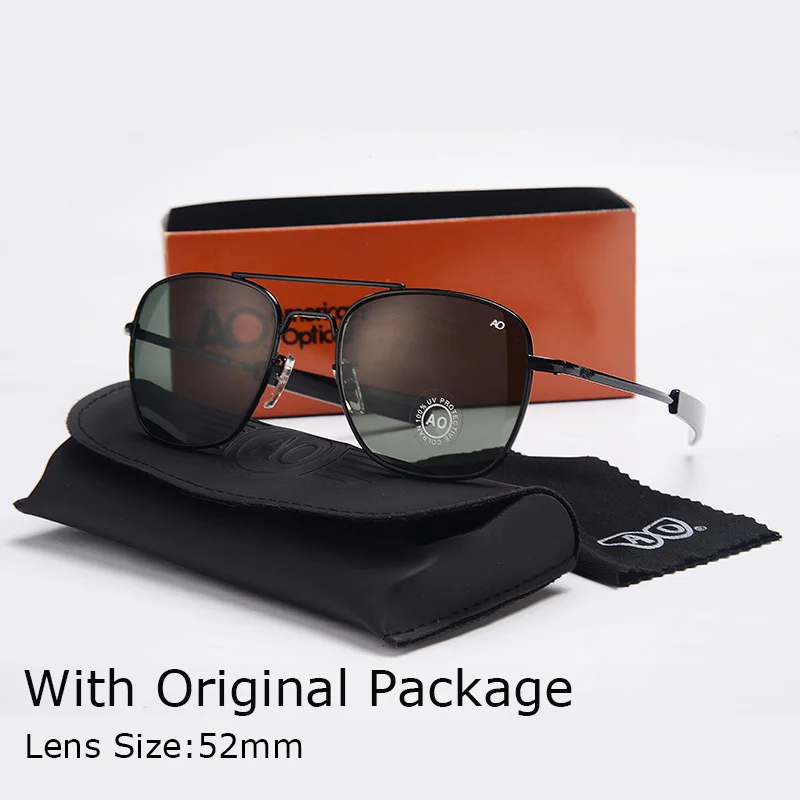 Fashion Aviation Sunglasses Men Brand Designer AO Sun Glasses For Male American Army Military Glass Lens Oculos QF563