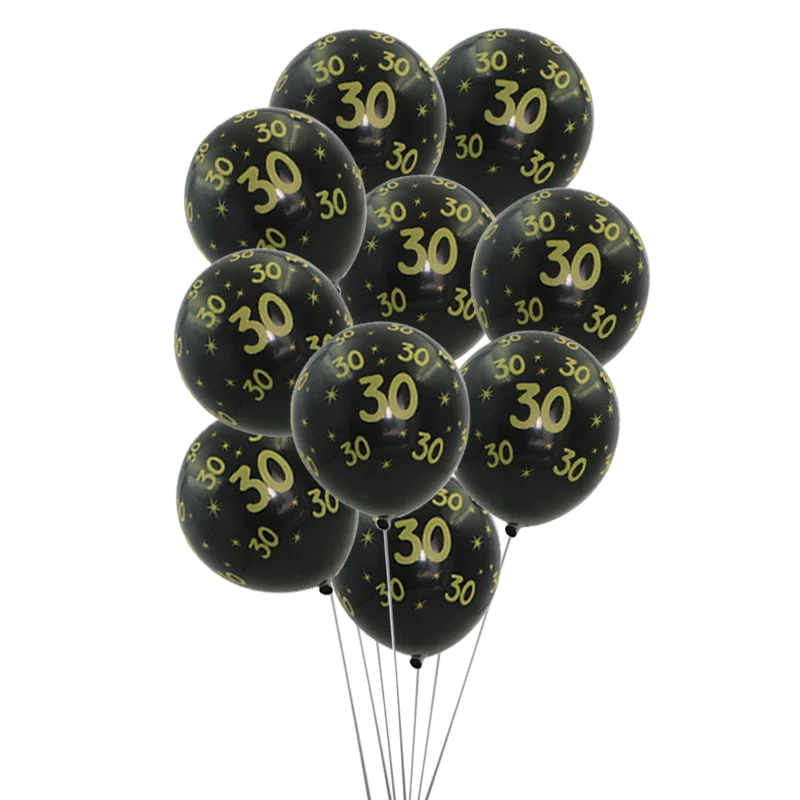 10 Stück 12ich 18 30 40 50 60 Jahre alte Latexballons Happy Birthday Party Dekor Erwachsene 30. Geburtstag Ballon Jubiläumszubehör