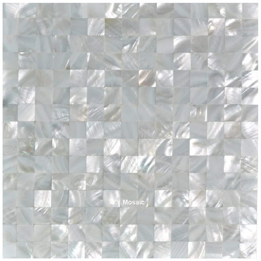 

2.0 Seamless Pure White Sea Shell Mosaic Tile for DIY Kitchen Backsplash Bathroom Bathtub Showroom Counter Backdrop Wall Sticker