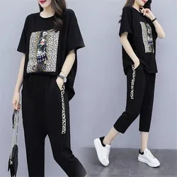 outfit tracksuit sportswear set for women 2 piece set plus size top and pants suits female 2023 summer clothing