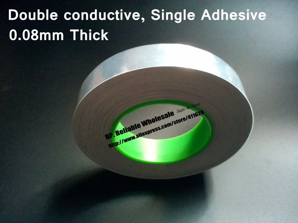 

25mm*50M*0.085mm Thick Two Sides Conducting, Single Glue, Aluminum Foil Electrostatic shielding Tape fit for PDA, PDP