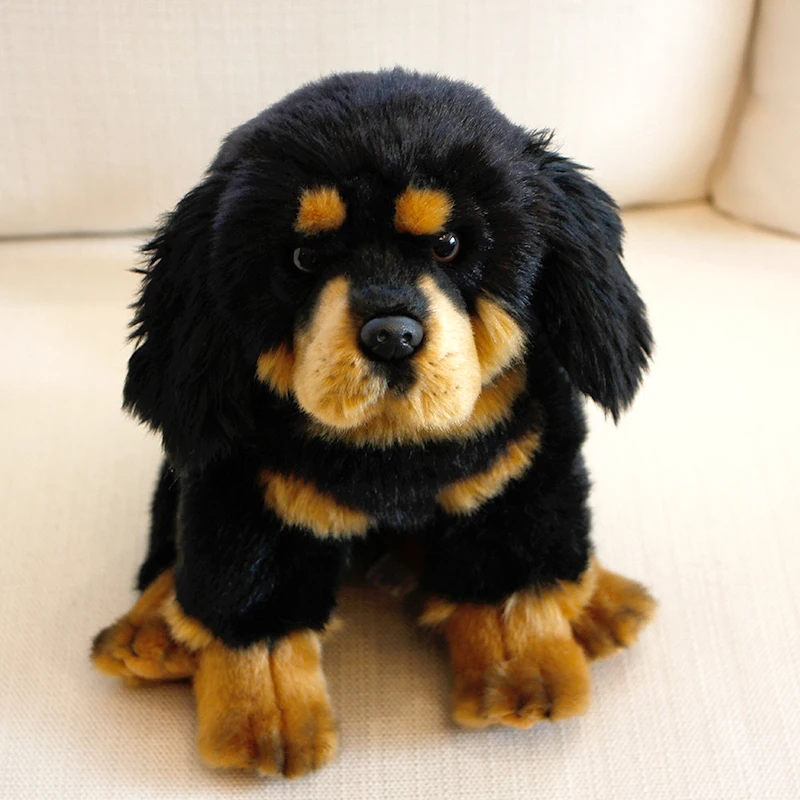 Dorimytrader Realistic Animal Tibetan Mastiff Plush Toy Mini Soft Pet Animals Dog Doll Kids and Adults Gift Deco 28x20x26cm