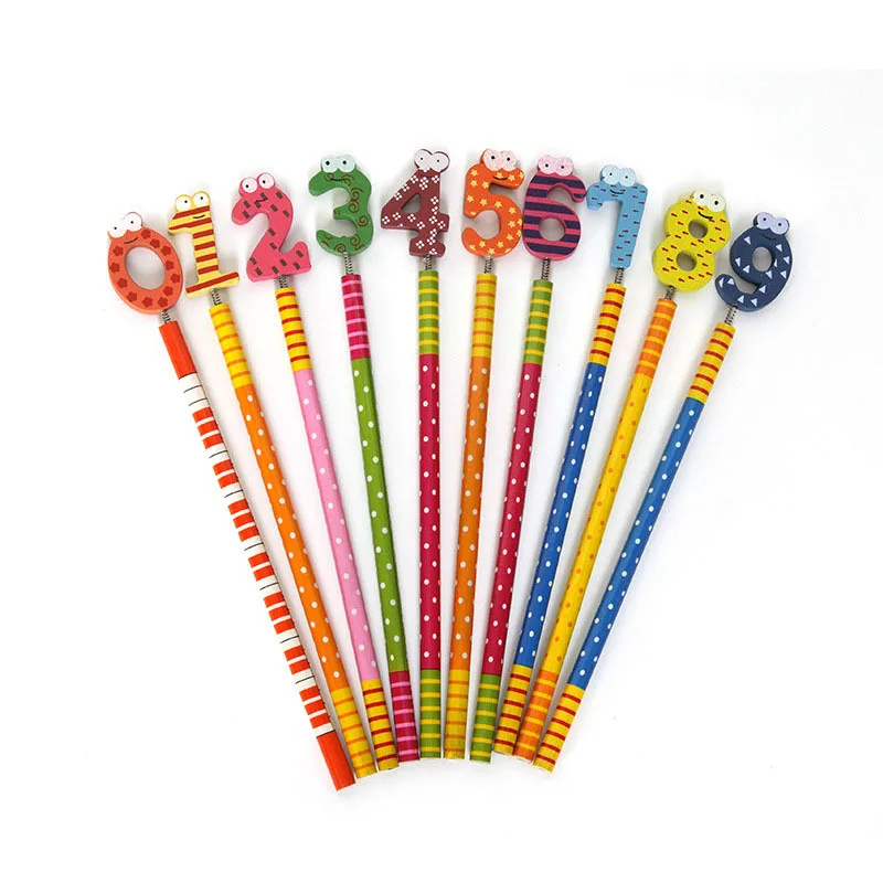 40 Pcs Number 0-9 Model Wooden Cute Learning HB Pencil / Creative Stationery / Student School Supplies/Children Gift