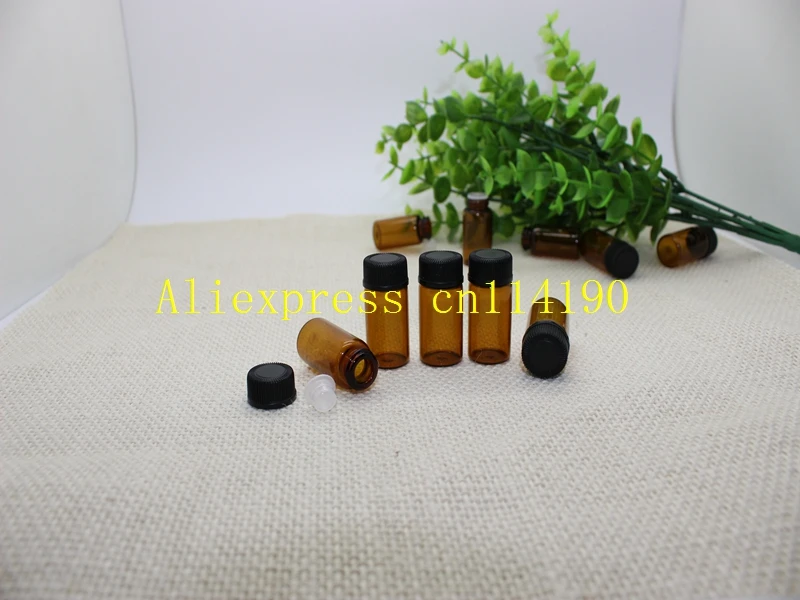 

5000pcs/lot Fast Shipping 1ML 2ML3ML Amber Mini Glass Bottle 1CC 2CC 3CC Amber Sample Vial, Small Essential Oil Bottle