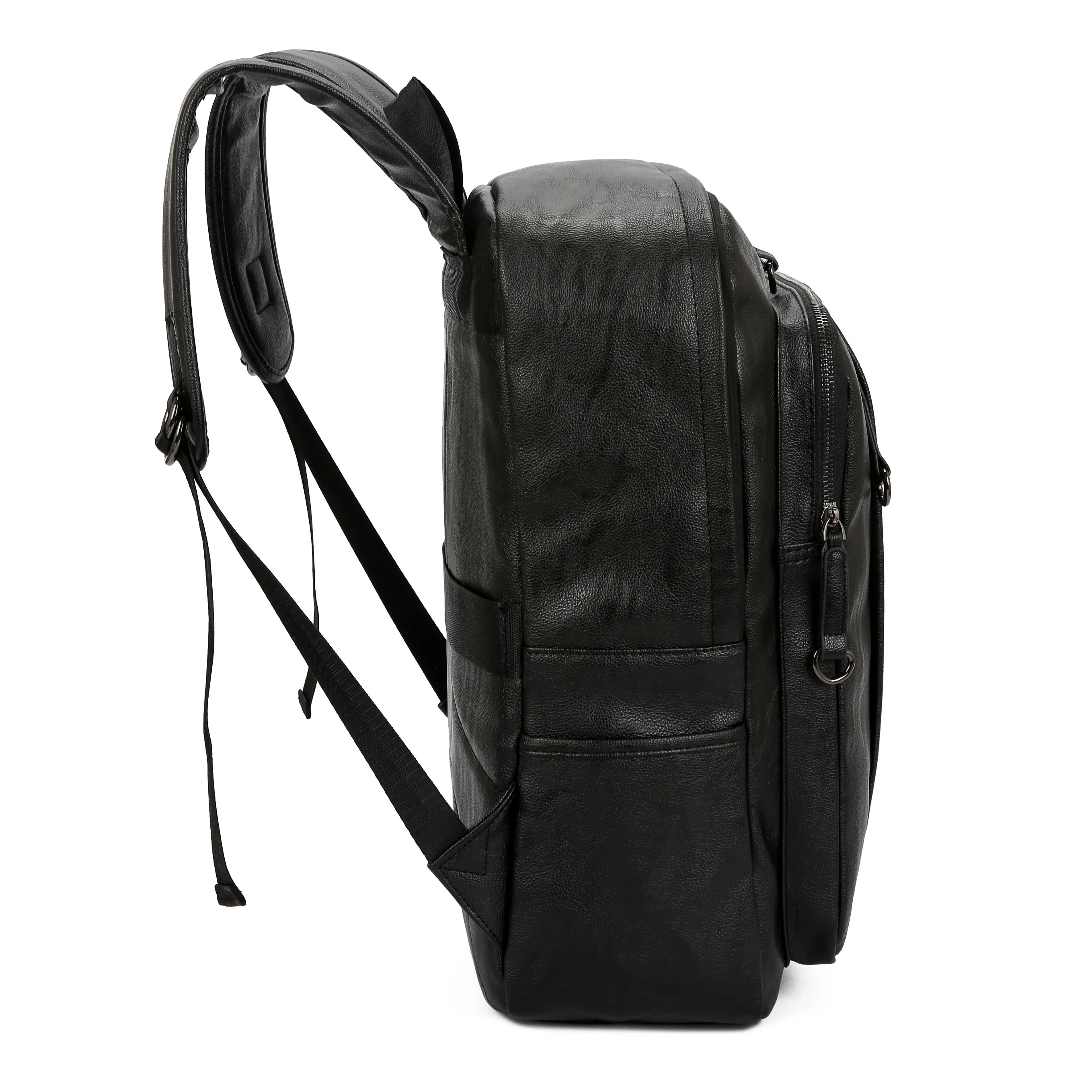 Large Capacity Leather Backpack High Quality Simple Male Bag Business Men Solid Vintage Casual Youth Leisure Travel Bags