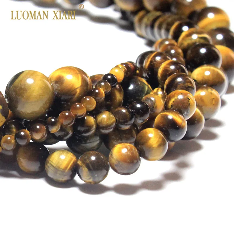 Wholesale Round AAA+ Quality Natural Tiger Eye Stone Beads For Jewelry Making Diy Bracelet Necklace 4/6/8/10/12 mm Strand 15\'\'