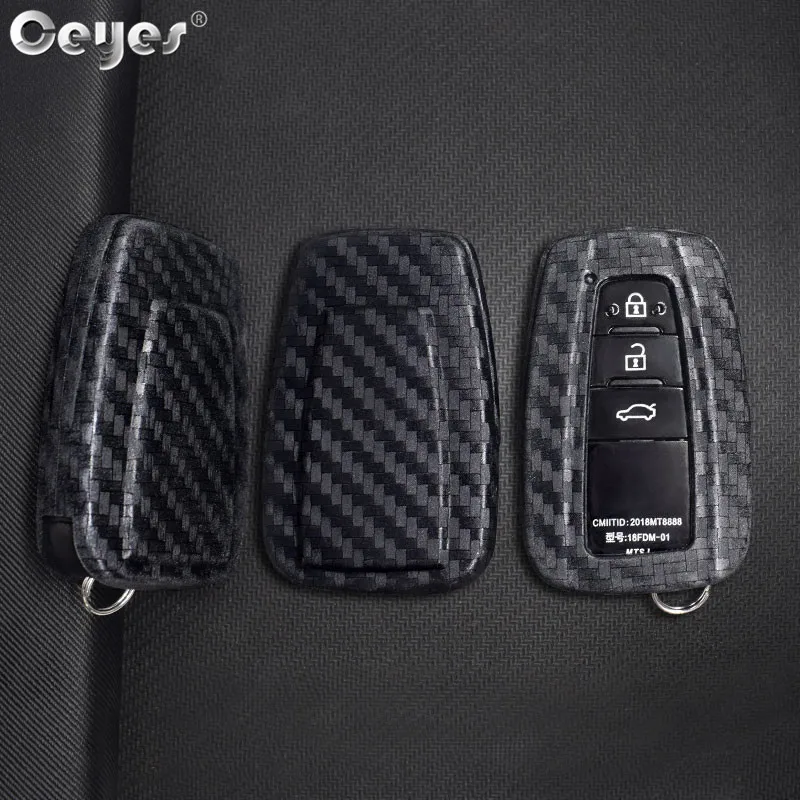 Ceyes Car Styling Accessories Smart Key Buttons Fob 3 Remotes Cover Case For Toyota Corolla Camry Prius Prado For Rav4 C HR 2018