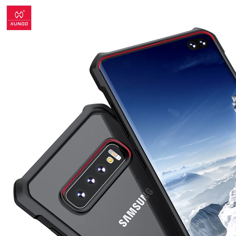 XUNDD-Shockproof Case for Samsung Galaxy S10 Plus, Transparent Cover, Anti-drop Protective Cover