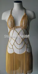 NEW ARRIVALS STYLE B500 WOMEN FASHION FULL BODY GOLD COLOUR CHAINS JEWELRY SEXY DANCING CHAINS JEWELRY 2 COLORS