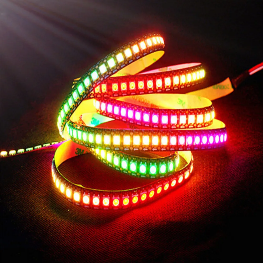 1M changeable color RGB led strip digital 144led/m 144IC/m built-in IC luminaria luz white/black PCB WS2812 led pixel strip