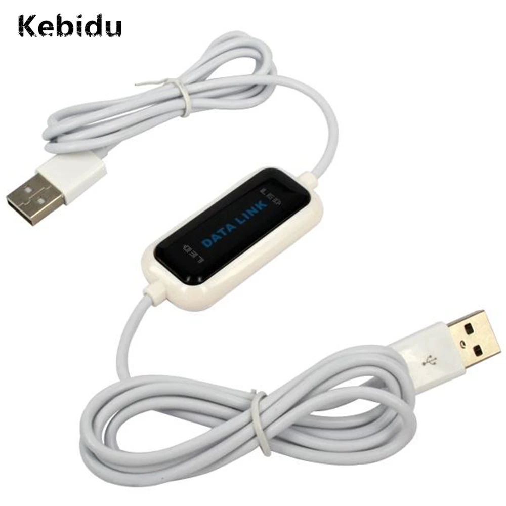 Kebidu Wholesale USB PC To PC Online Share Sync Link Net Direct Data Transfer Bridge Easy Copy Between 2 Computer LED Cable